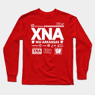 Vintage Northwest Arkansas XNA Airport Code Travel Day Retro Travel Tag Long Sleeve T-Shirt